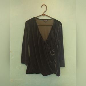 Land's End Velvet Wrap Blouse